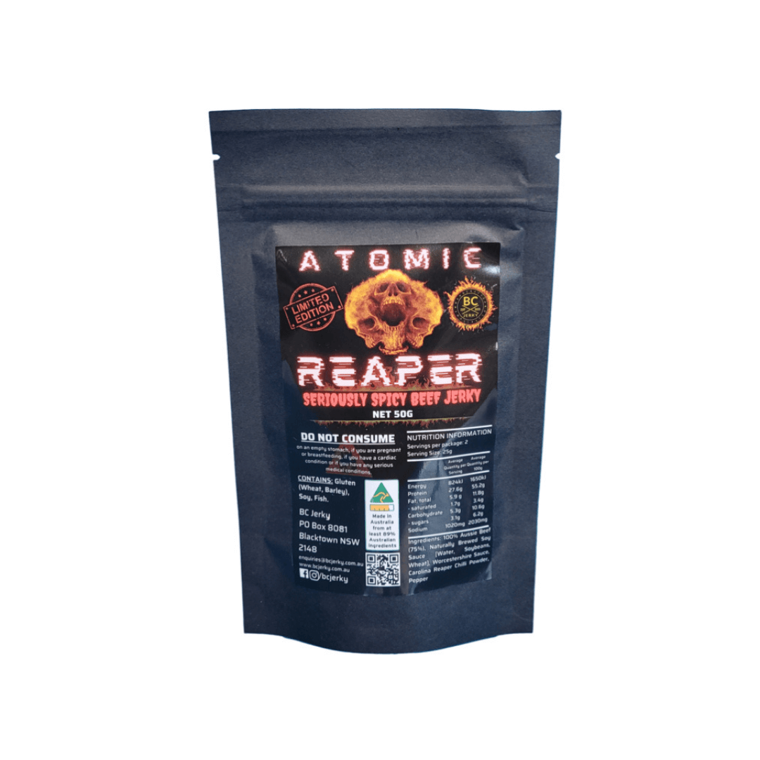 Atomic Reaper "Seriously Spicy Beef Jerky" Beef Jerky in package